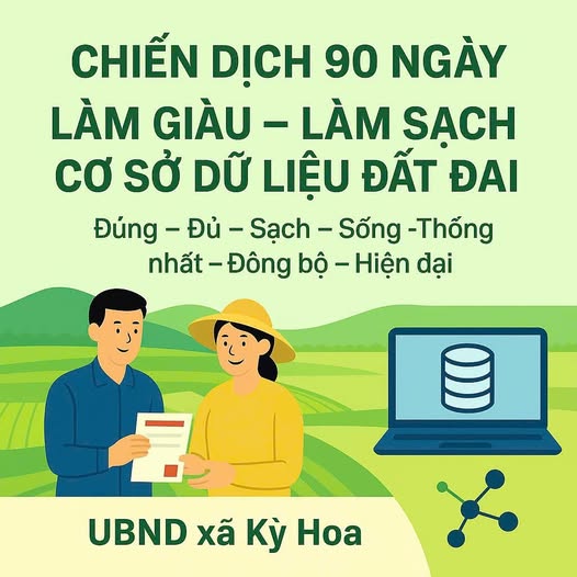 Toàn dân tích cực Hưởng ứng chiến dịch 90 ngày làm giàu, làm sạch dữ liệu đất đai