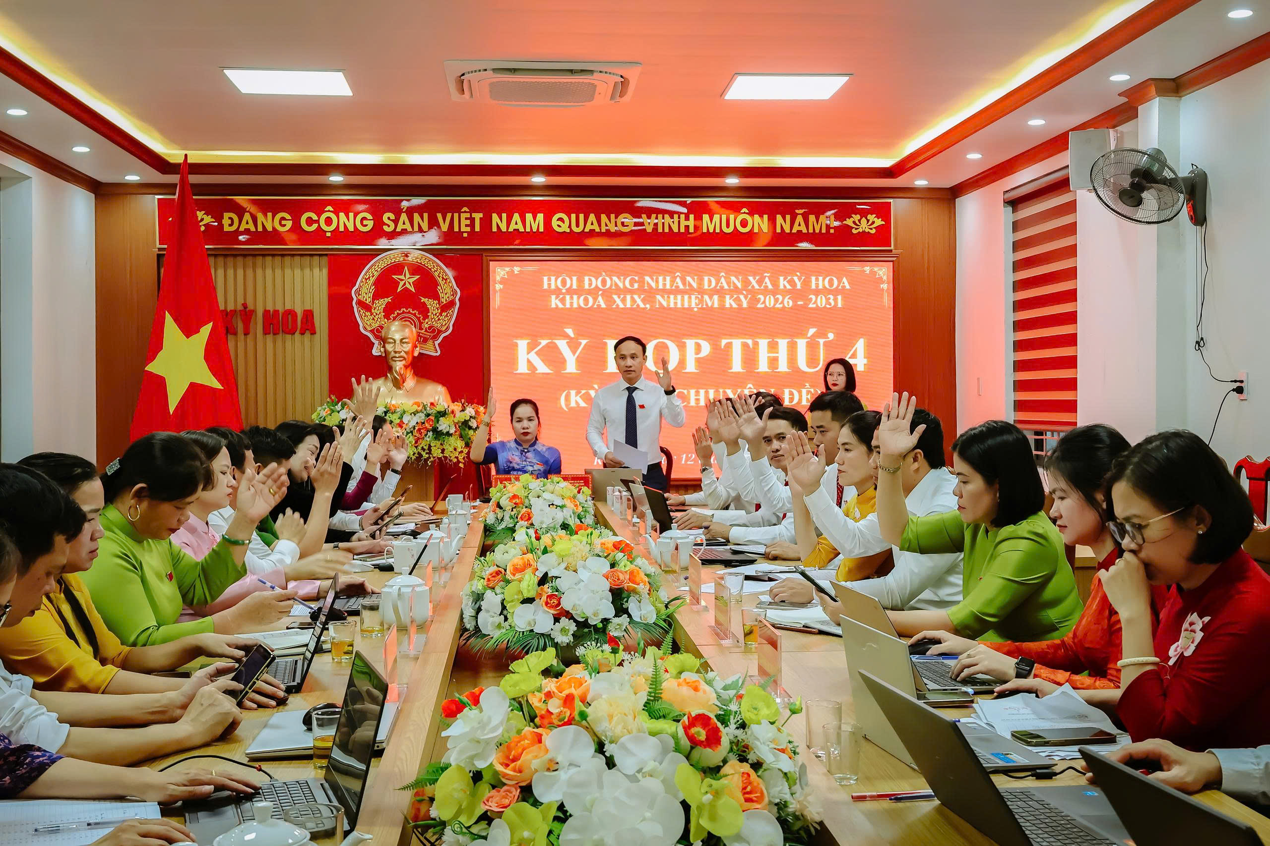 HĐND xã Kỳ Hoa tổ chức Kỳ họp thứ 4 (kỳ họp chuyên đề) khóa XIX, nhiệm kỳ 2026 - 2031