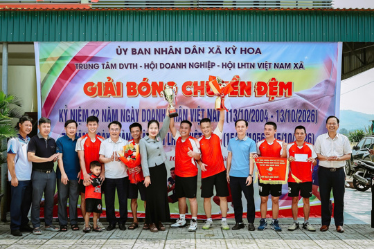 Công ty An Nguyên vô địch Giải bóng chuyền đệm nam doanh nghiệp xã Kỳ Hoa năm 2026