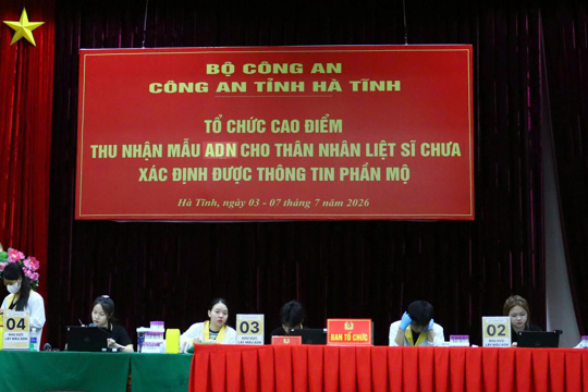 Xã Kỳ Hoa phối hợp tổ chức thu nhận mẫu ADN cho 101thân nhân liệt sĩ chưa xác định danh tính