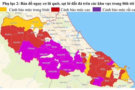 Xã Kỳ Hoa cảnh báo nguy cơ lũ quét, sạt lở đất do mưa lớn