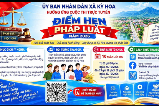  Xã Kỳ Hoa tích cực tham gia cuộc thi trực tuyến “Điểm hẹn pháp luật” năm 2026